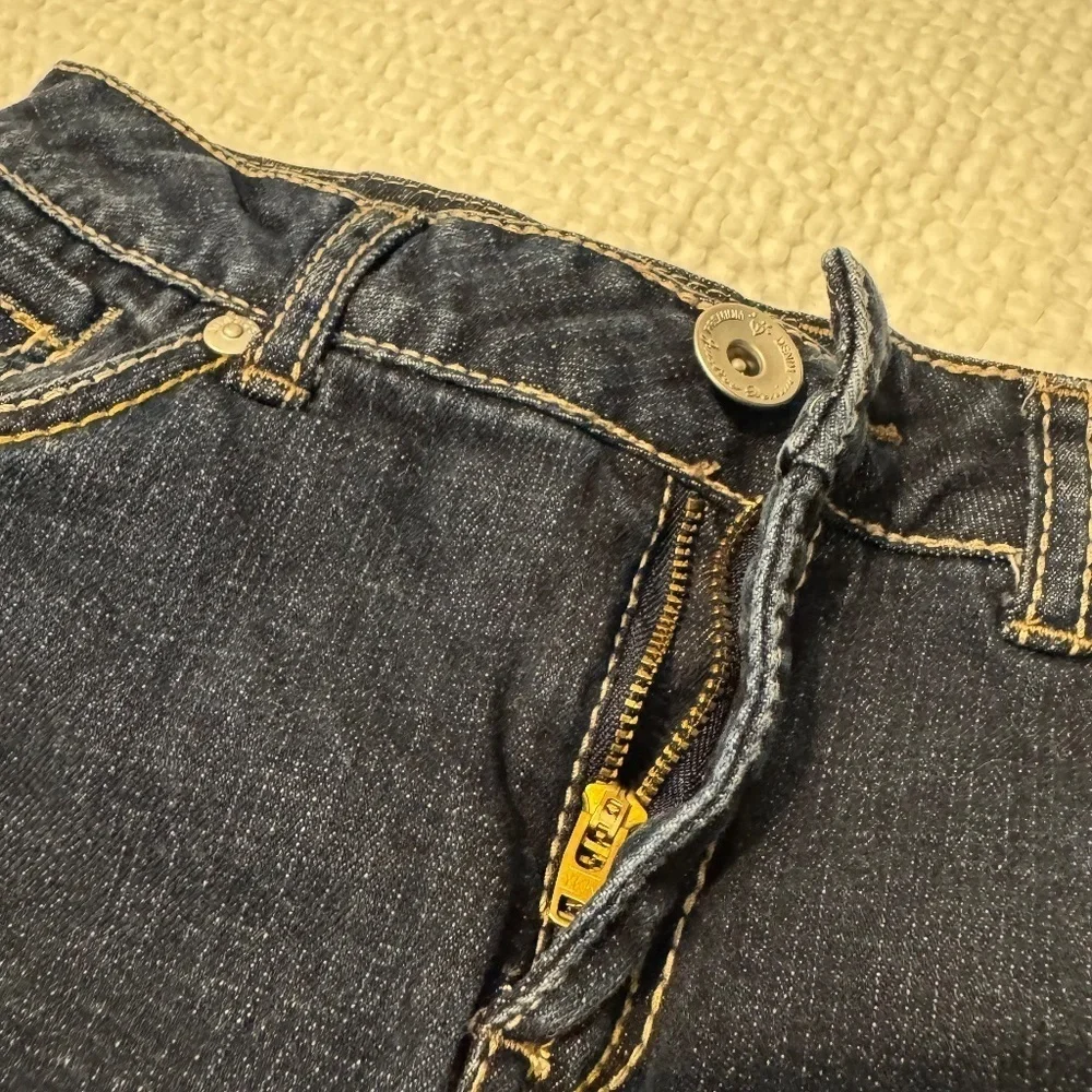 Justice girls denim blue jean skirt skort shorts mini dark wash 12R trendy cute